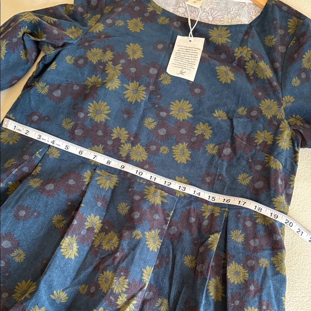 Lintico cotton Floral Long-Sleeve Midi Dress S oversized - Picture 11 of 12